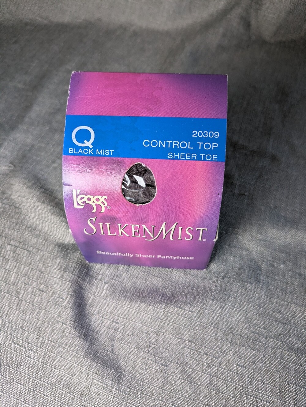L'eggs Silken Mist Control Top Pantyhose Black Mist New